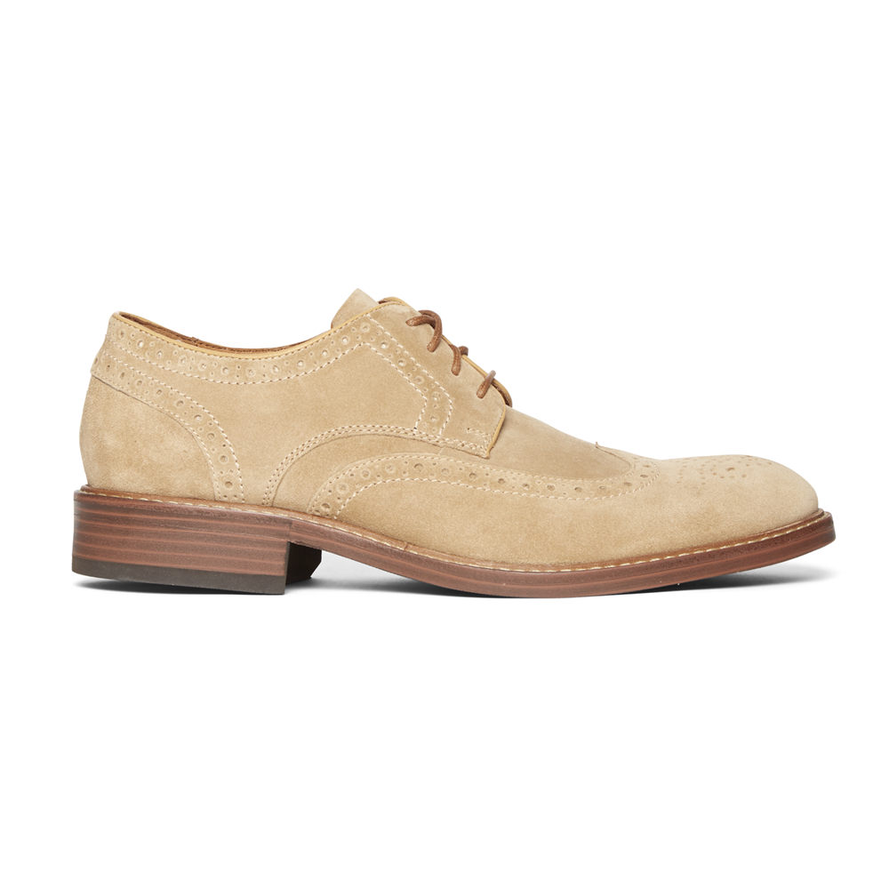 Rockport Mens Kenton Wingtip - Lace Up Khaki - NGK495326